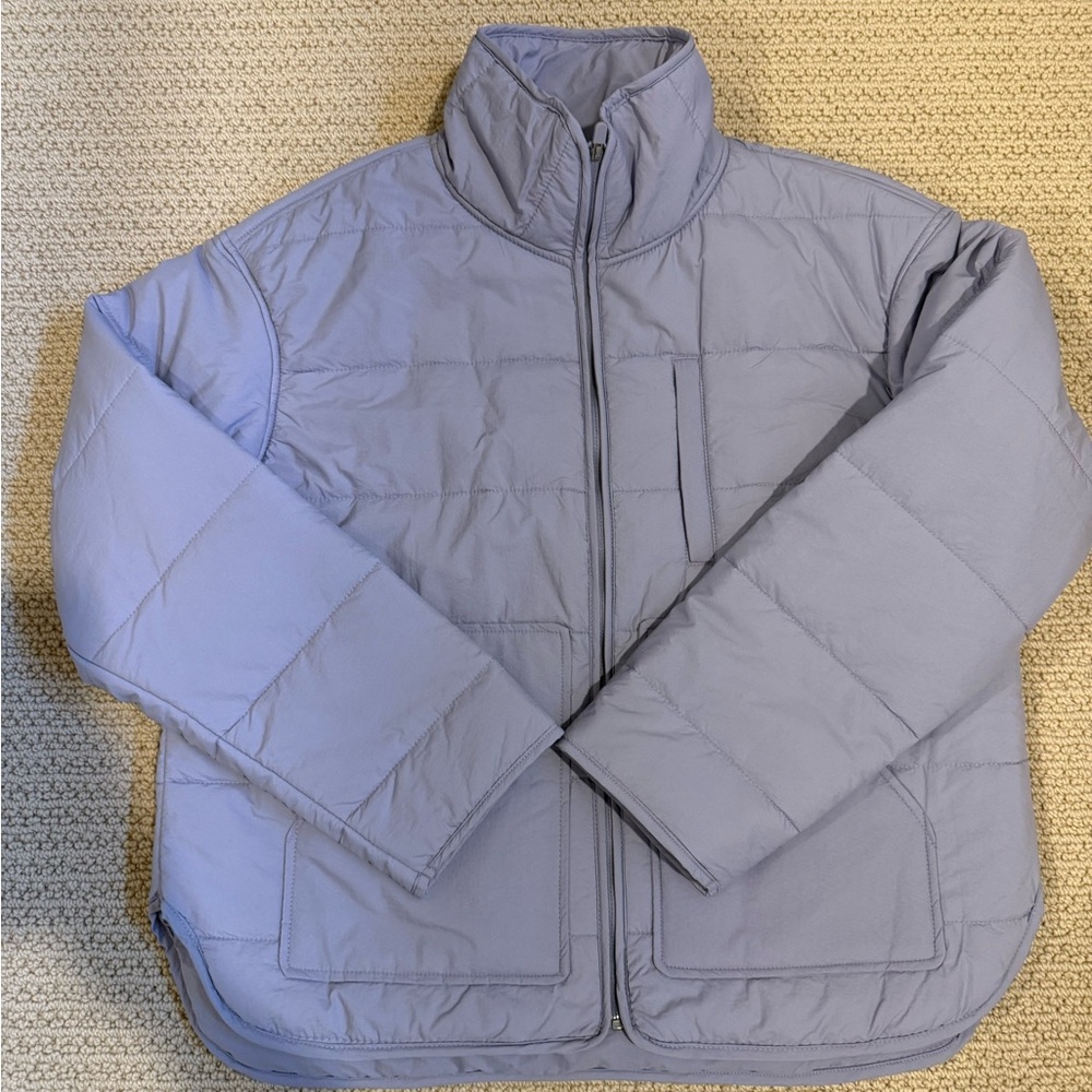 Zella Women's Light Purple Puffer Jacket Quilted Packable Jacket Size Small